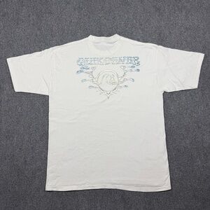 Vintage 90s Quiksilver Surf White T-shirt Single Stitch Large USA 0431